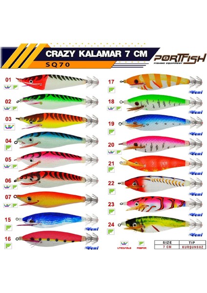 Crazy SQ70 7cm Kalamar Zokası Renk:17 fiyatları