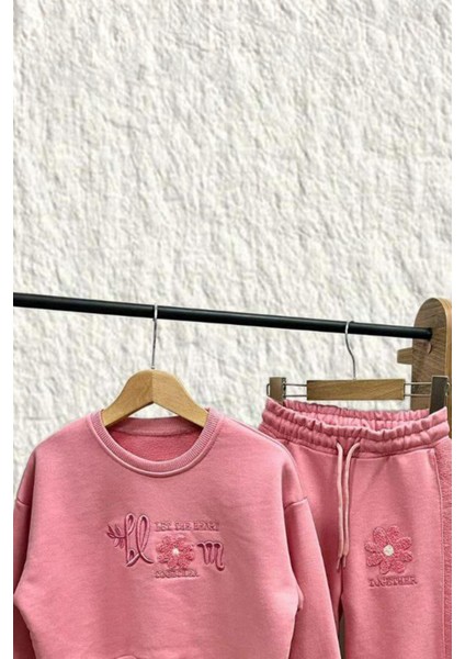 Blom Nakış Detaylı Kız Çocuk takım - Gül Kurusu modelleri