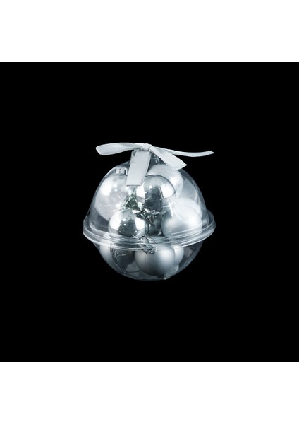 New Year 12 Parça Yılbaşı Topu Silver 30 mm