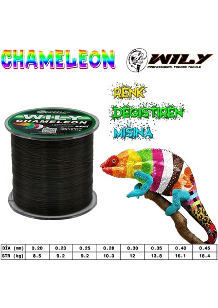 Monoflament Misina Wily Chameleon 600MT 0,25MM