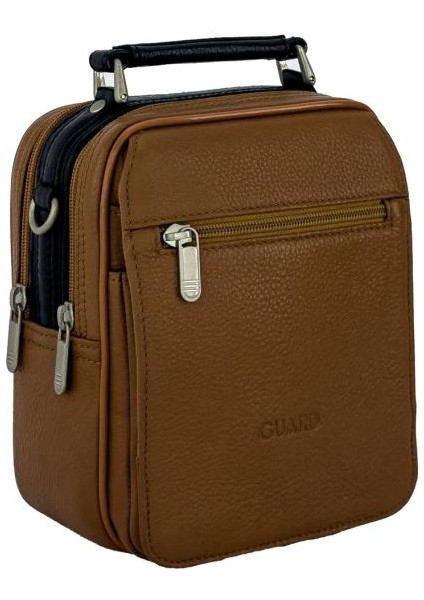 Guard Hakiki Deri Erkek Çanta Taba-Siyah 1716