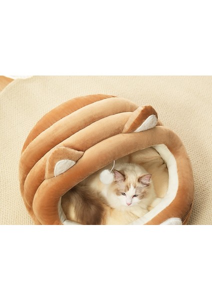 Kedi Yuvası, Köpek Yuvası, Yarı Kapalı Kalınlaştırılmış Kedi Kulakları Evcil Hayvan Yuvası, Kış Sıcak Evcil Hayvan Malzemeleri, Tüm Mevsim (Yurt Dışından)