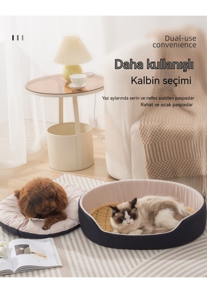 Evcil Hayvan Yuvası Oval Kedi Ve Köpek Evi Paspası Tasarımı Anti Yapışma Saç (Yurt Dışından)