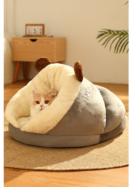 Dört Mevsim Evrensel Terlik Kedi Yuvası Sonbahar Ve Kış Yarı Kapalı Kedi Evi Yuvası Mat Evcil Hayvan Yuvası (Yurt Dışından)