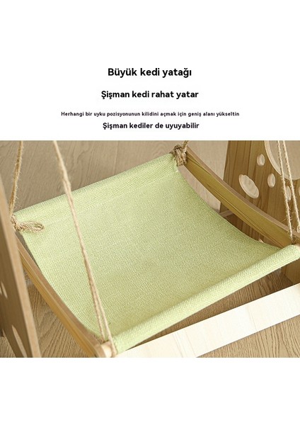 Ahşap Sallanan Yatak Evcil Hayvan Anti-Devrilme Salıncak Asılı Kedi Yuvası Dört Mevsim Kış Kedi Hamak Evcil Hayvan Kanepe Kedi (Yurt Dışından)