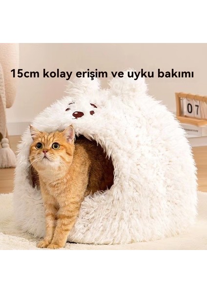 Evcil Hayvan Kedi Yuvası Kapalı Uyku Yuvası Köpek Kulübesi Kışın Sıcak (Yurt Dışından)