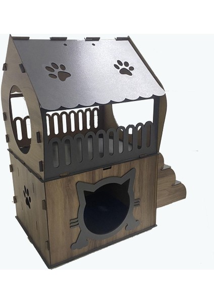 Şirin ve şık teraslı kedi evi, evcil dostlarınız için rahat ve dekoratif tasarım, TR fiyatları