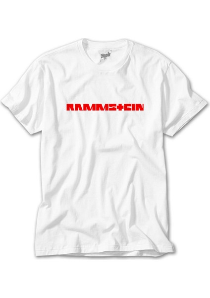 Rammstein Text Red Beyaz Tişört