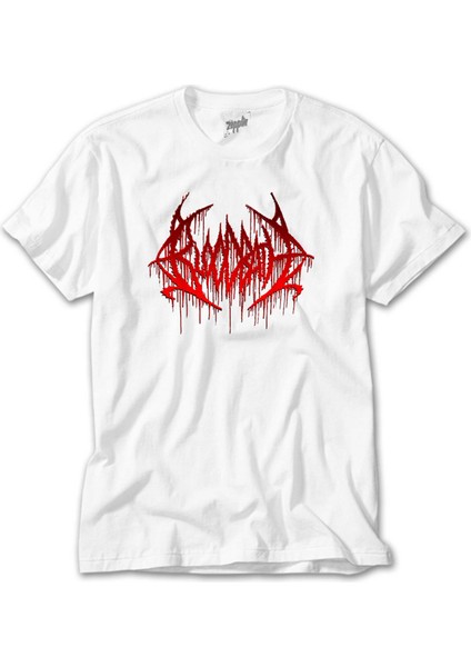 Bloodbath Logo Red Beyaz Tişört
