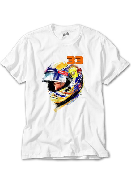 F1 Max Verstappen Beyaz Tişört
