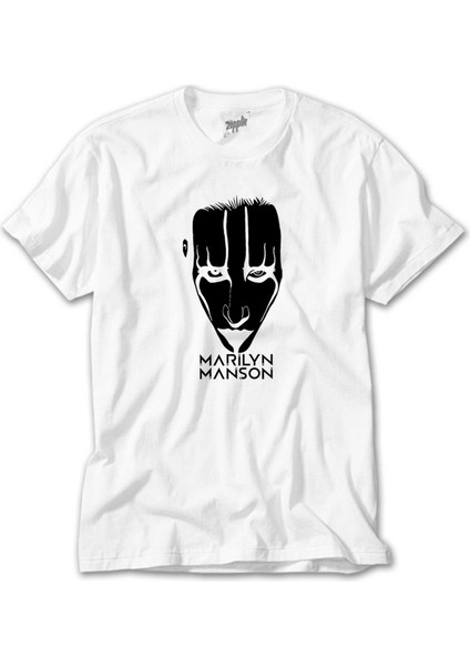 Marilyn Manson Head Beyaz Tişört