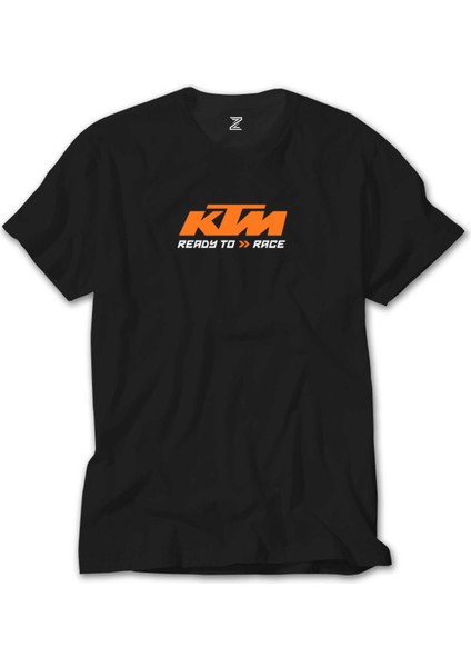 Ktm Ready To Race Text Siyah Tişört