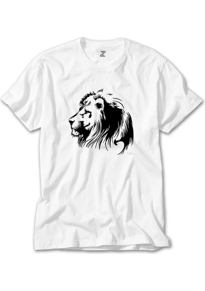 Black Lion Silhouette Beyaz Tişört