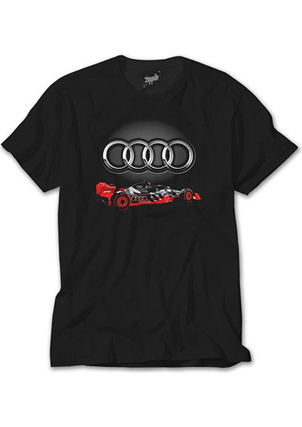 F1 Audi Logo 3D Siyah Tişört