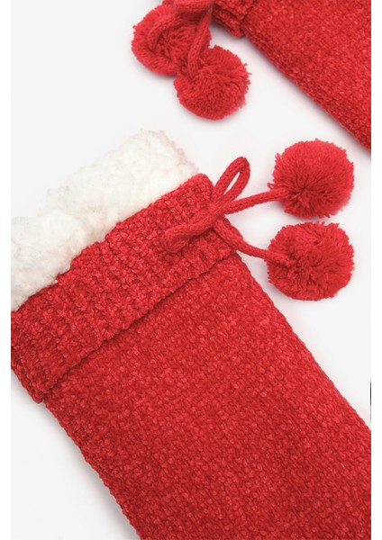 New York Velvet Kadife Pompom Kırmızı Soket Çorap fırsatları