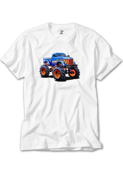 Canavar Kamyon Suv Beyaz Tişört