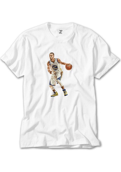 Stephen Curry Siluet Beyaz Tişört
