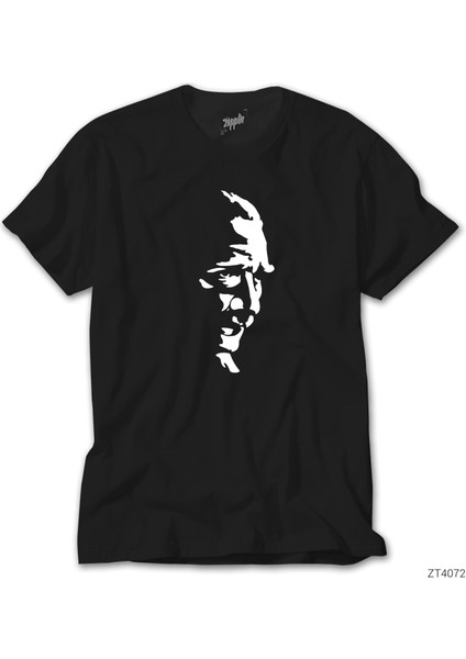 Mustafa Kemal Atatürk Silüet Siyah Tişört