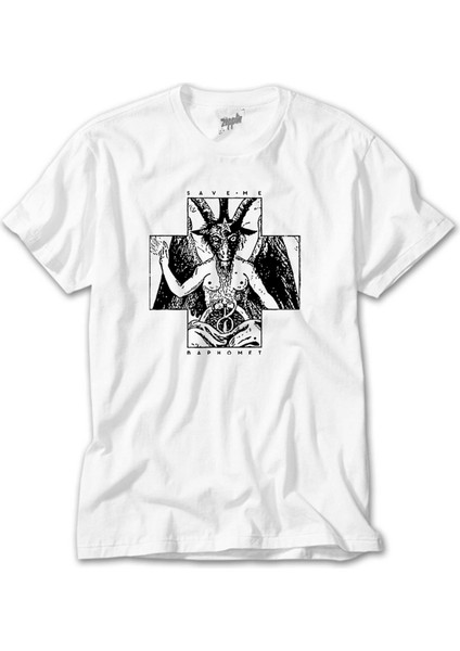 Baphomet Save Me Beyaz Tişört