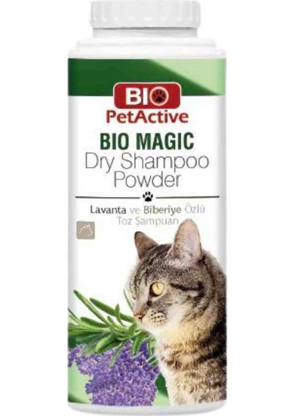 Dry Magic Shampoo Kedi Durulama Gerektirmeyen  Kedi Toz Şampuan Kuru Yıkama Lavanta Biberiye 150 gr