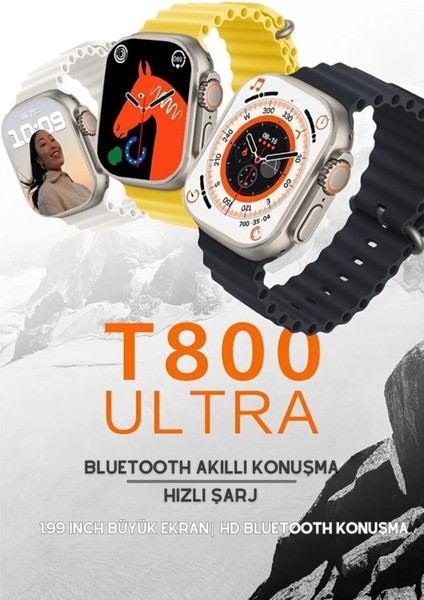 Watch 8 Ultra Series Ios Android Uyumlu T 800 Serisi Spor ve Sağlık Sensörlü T 800 Ultra Akıllı Saat