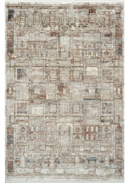 Diva DZ01A Krem Multi Viskon Akrilik Yumuşak Dokulu Otantik Etnik Halı