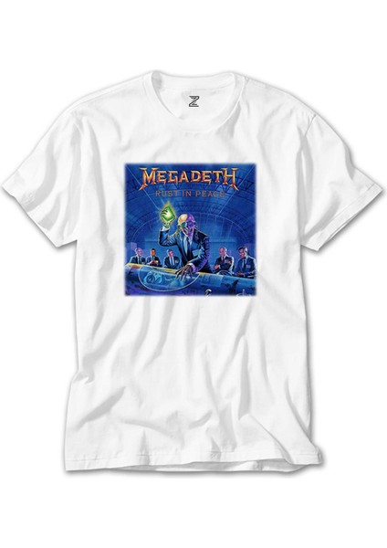 Megadeth Rust In Peace Beyaz Tişört