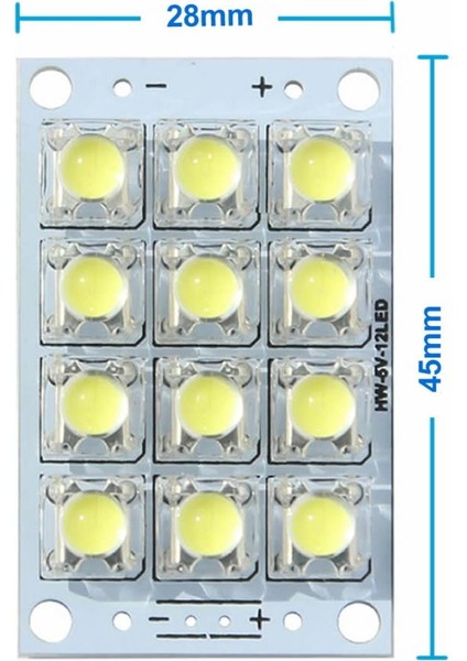 Dc 3V 5V 1W Beyaz LED Board Modül 12 Adet LED Masa Gece Lambası Mobil Aydınlatma HW-5V-12LED
