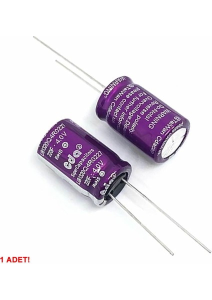 220F 4V 5A Süpercap 13X20MM Dıp Süper Kapasitör Enerji Depolama Güneş Rüzgar Akü Batarya Güç Kaynağı