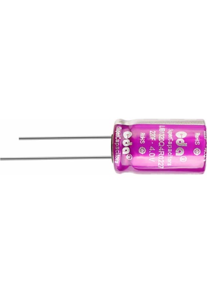 220F 4V 5A Süpercap 13X20MM Dıp Süper Kapasitör Enerji Depolama Güneş Rüzgar Akü Batarya Güç Kaynağı