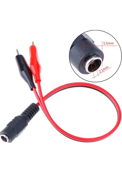 2.1mm Adaptör Krokodil Kablo Standart Dc Dişi Güç Kaynağı Timsah