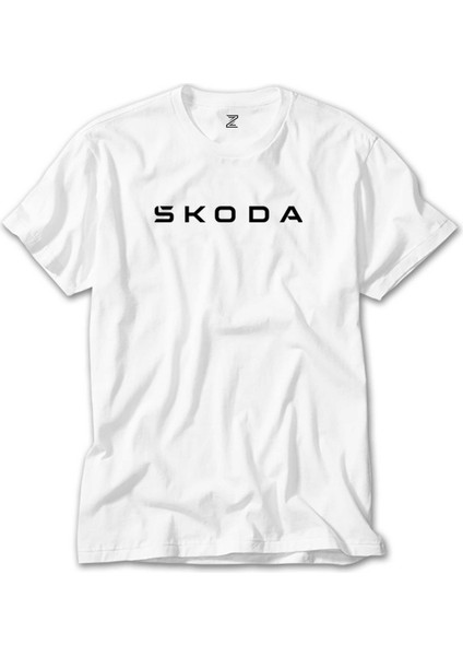Skoda Text Beyaz Tişört