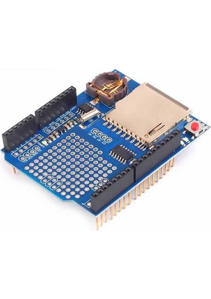 Arduino Sd Kart Rtc Saat Data Kayıt Logger Shield DS1307 2x LED Prototip Pcb Alanı Reset Butonu modelleri