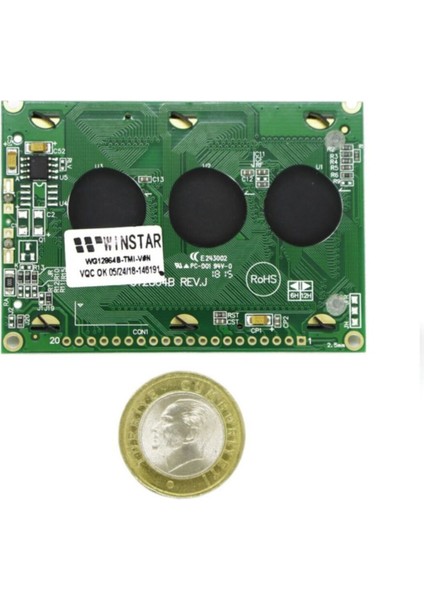 Winstar 2.4 Inch WG12864B-TMI-V#N Mavi Glcd Modül 5V 128X64 Pixel Grafik LCD Display Ekran Gösterge