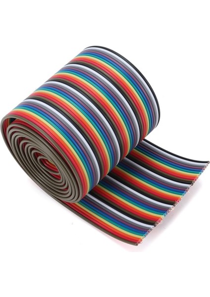 40 Pin Rainbow Ribbon Idc Kablo 1 Metre 10 Renk Dupont Kablo Flat