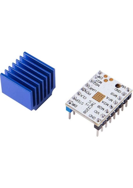 Mks Trinamic TMC2208 V1.2 Step Motor Sürücü Soğutuculu Makerbase 1/256 Step 1.4A Cnc 3D Yazıcı
