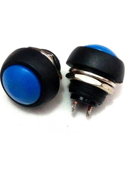 12MM PBS-33B 2 Pin Push Buton Mavi On Off 1A 250V Mini Yuvarlak Su Geçirmez Anahtar