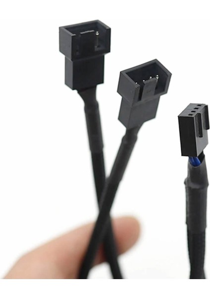 1 To 2 Çoğaltıcı 25CM Fan Uzatma Kablosu Y Tip 4 Pin 3 Pin Bilgisayar Kasa Anakart Ekran Kartı Soğut