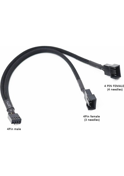 1 To 2 Çoğaltıcı 25CM Fan Uzatma Kablosu Y Tip 4 Pin 3 Pin Bilgisayar Kasa Anakart Ekran Kartı Soğut