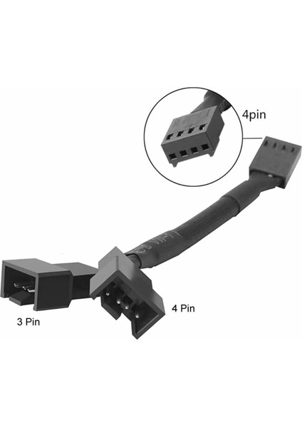 1 To 2 Çoğaltıcı 25CM Fan Uzatma Kablosu Y Tip 4 Pin 3 Pin Bilgisayar Kasa Anakart Ekran Kartı Soğut