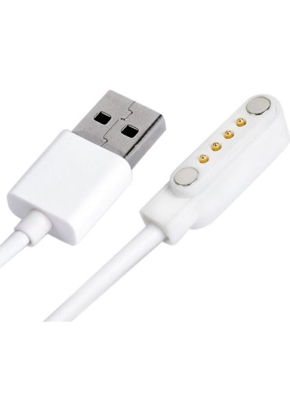 USB 4 Pin Pogo Kablo Akıllı Saat Manyetik Sabitleyici Şarj Kablosu GT88 GT68 KW08 KW18 KW88 KW98 modelleri