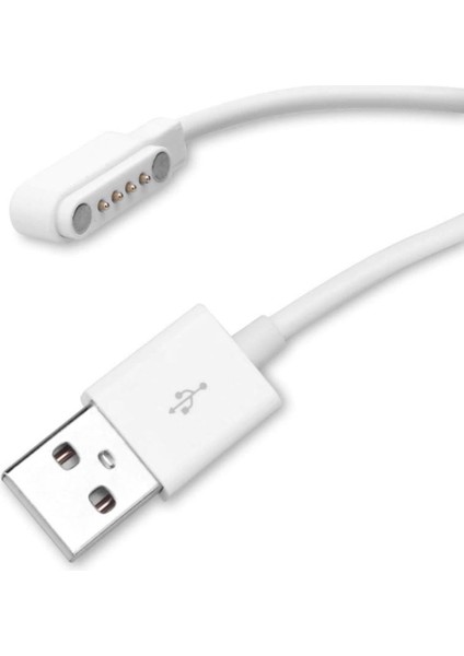 USB 4 Pin Pogo Kablo Akıllı Saat Manyetik Sabitleyici Şarj Kablosu GT88 GT68 KW08 KW18 KW88 KW98 fırsatları