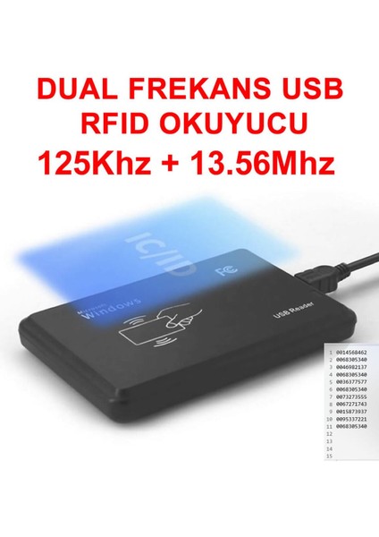 Çift Frekans 13.56MHZ ve 125KHZ USB Rfid Okuyucu Dual Rfıd Manyetik Kart Anahtarlık Etiket Okuyucu fiyatları