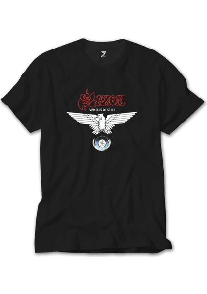 Saxon Wheels Of Steel Siyah Tişört