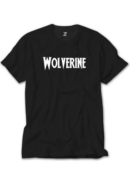 Wolverine Text White Siyah Tişört