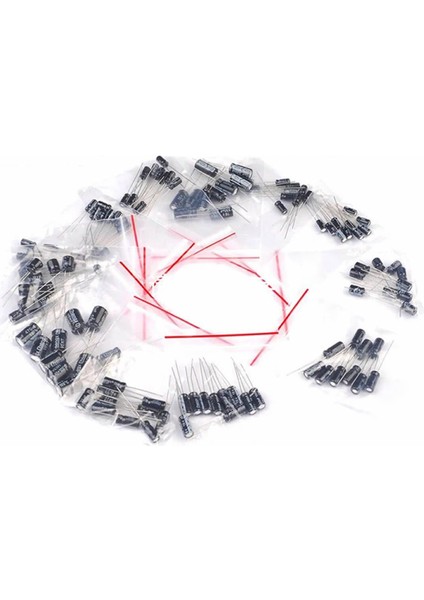 120 Adet Dip Elektrolitik Kapasitör Seti 12 Tip X10 1uf 2.2uf 3.3uf 4.7uf 10UF 22UF 33UF 47UF