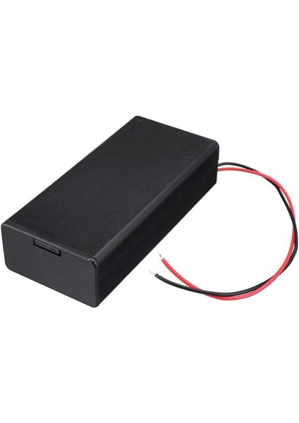 18650 2li Pil Kutusu On/off Anahtar 15CM Kablolu 2 Adet Seri Lityum Lion Dc 7.4V Kapaklı Batarya