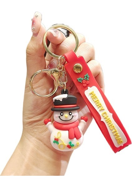 Noel Altın Çizgi Film Bebeği Çantası Araba Yaratıcı Noel Anahtarlık (Yurt Dışından)
