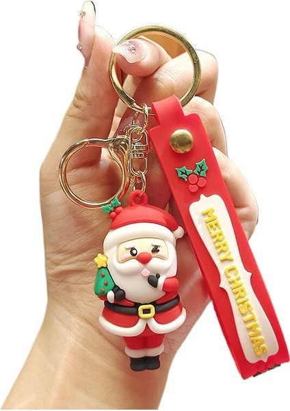 Noel Altın Çizgi Film Bebeği Çantası Araba Yaratıcı Noel Anahtarlık (Yurt Dışından)