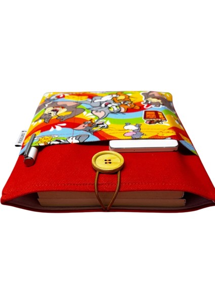Kitap Kılıfı / Tablet Kılıfı / Ebook Kılıfı / Çok Amaçlı Kılıf ( Kedi Fare , Turuncu ) indirimleri